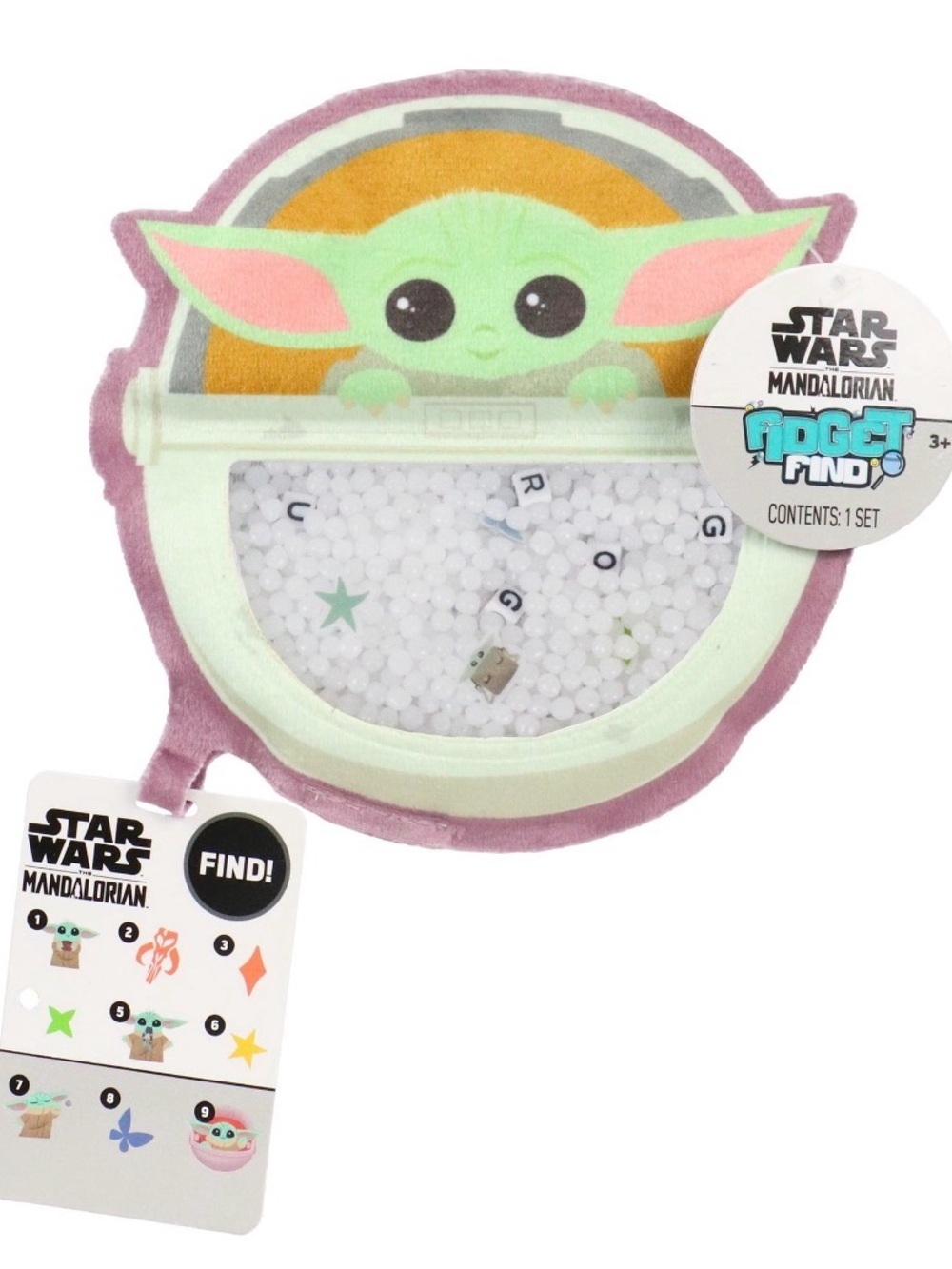 Star Wars Mandolorian Fidget Plush Shaker Toy - Green, Purple, Orange